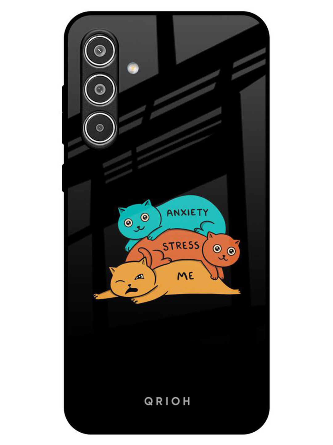 

QRIOH Anxiety Stress Real Samsung Galaxy A56 5G Impact Resistant Back Case, Black