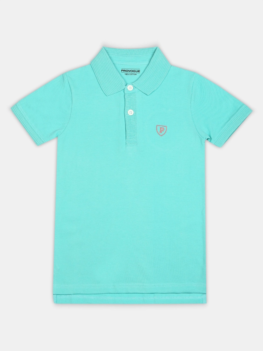 

Provogue Boys Solid Polo Collar Cotton T-shirt, Turquoise blue