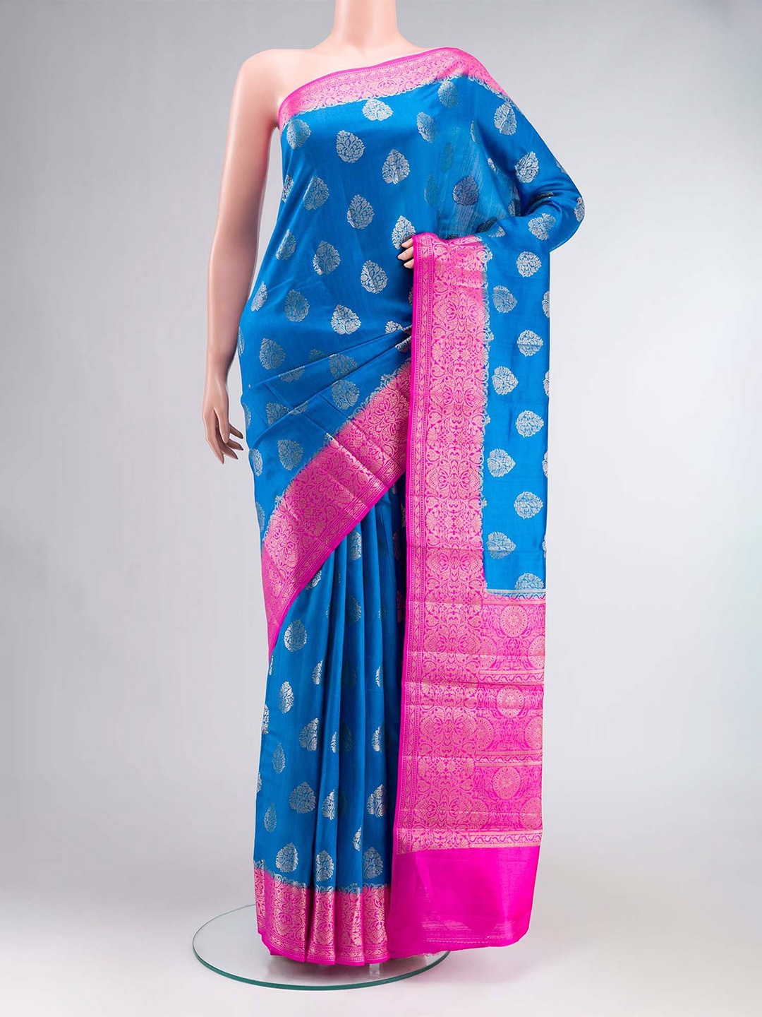 

Nalli Woven Design Zari Pure Silk Saree, Blue