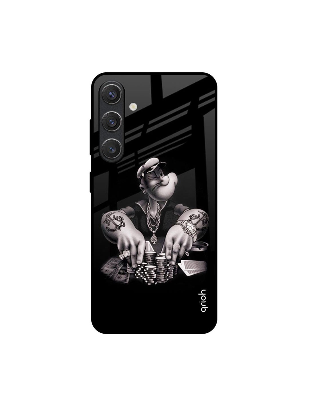 

QRIOH Gambling Problem Samsung Galaxy S25 Plus 5G Impact Resistant Back Case, Black