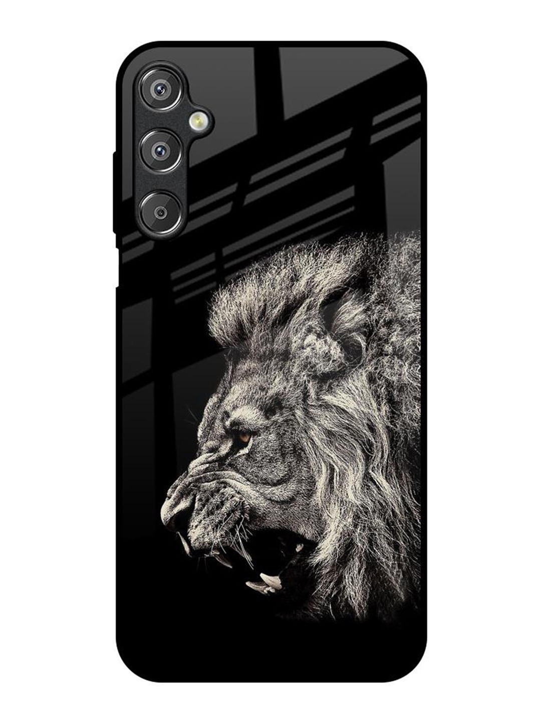 

QRIOH Brave Lion Samsung Galaxy F15 5G Impact Resistant Back Case, Black