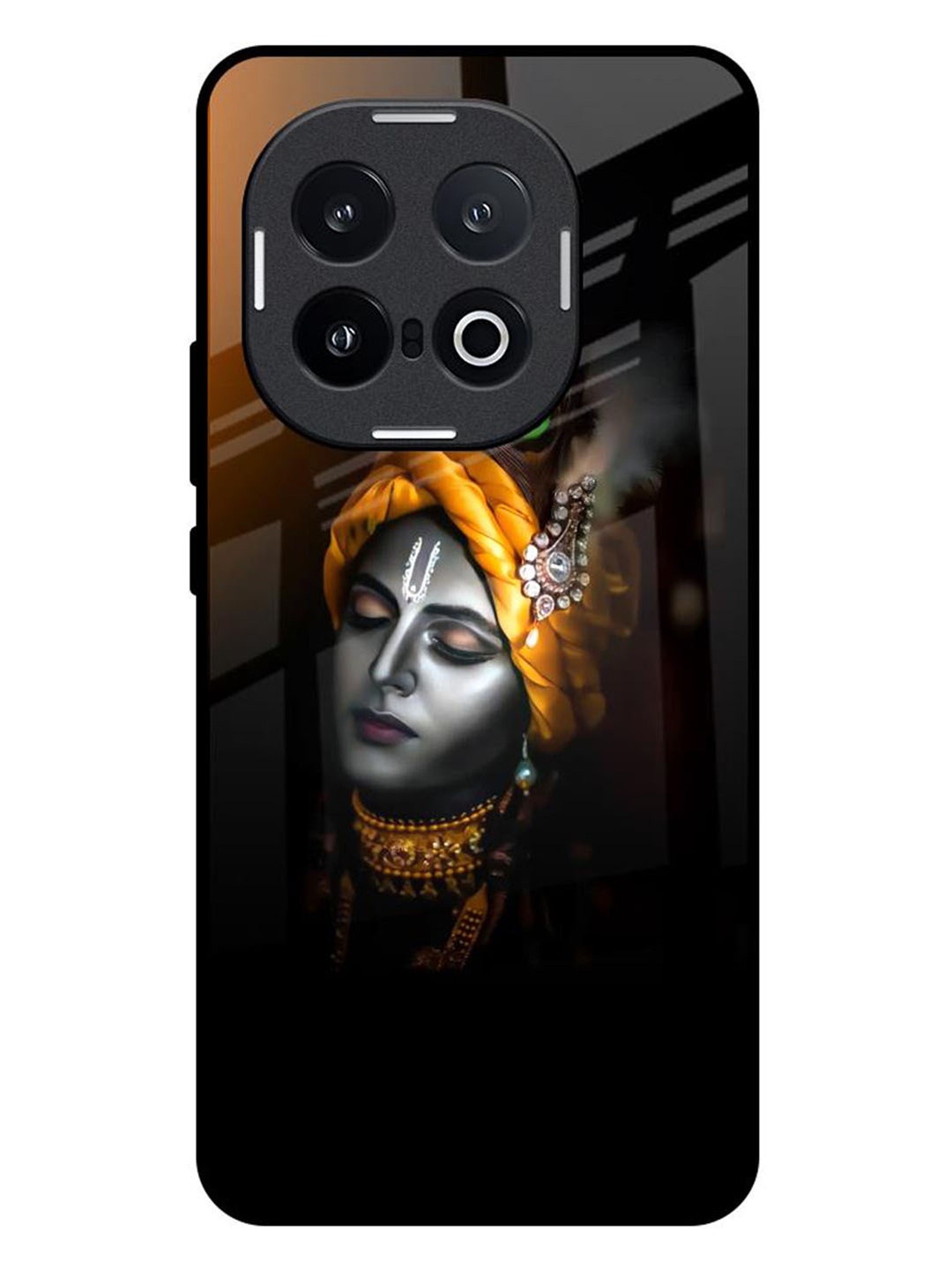 

QRIOH Ombre Krishna IQOO 13 5G Impact Resistant Back Case, Black