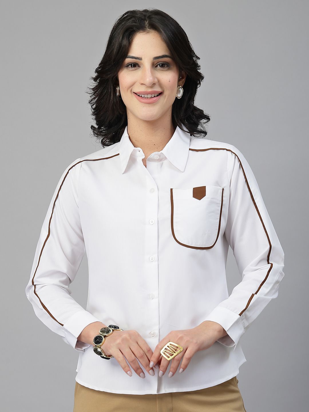 

Style Quotient Women Smart Opaque Formal Shirt, White