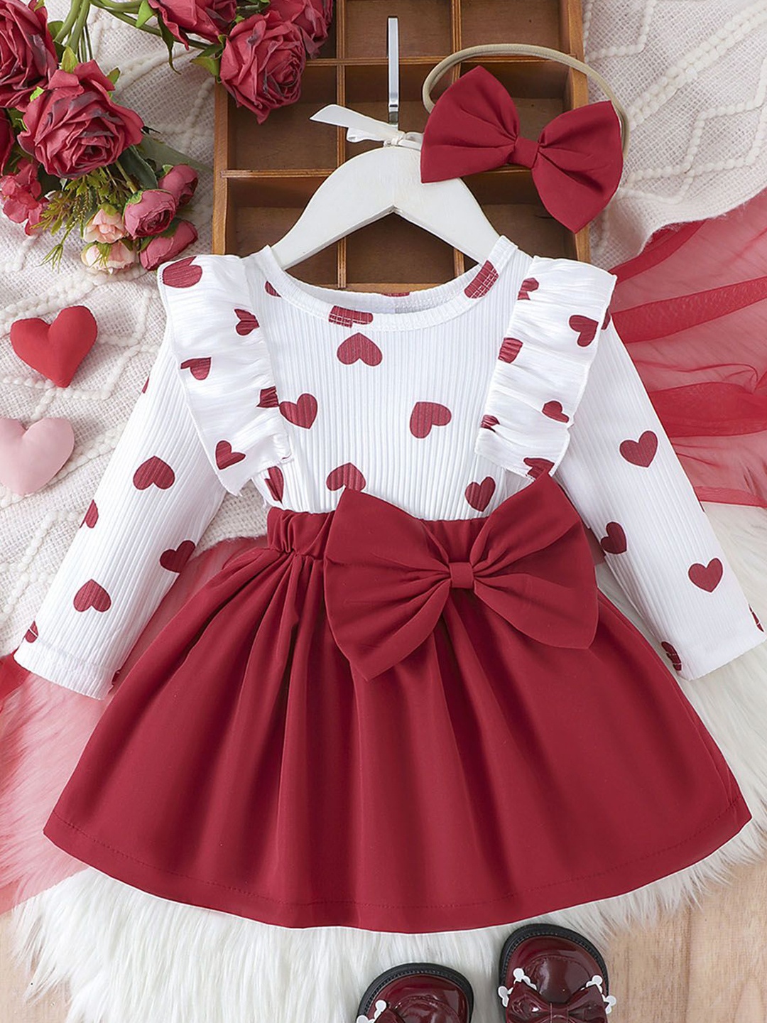 

Xsole Print Fit & Flare Dress, Maroon