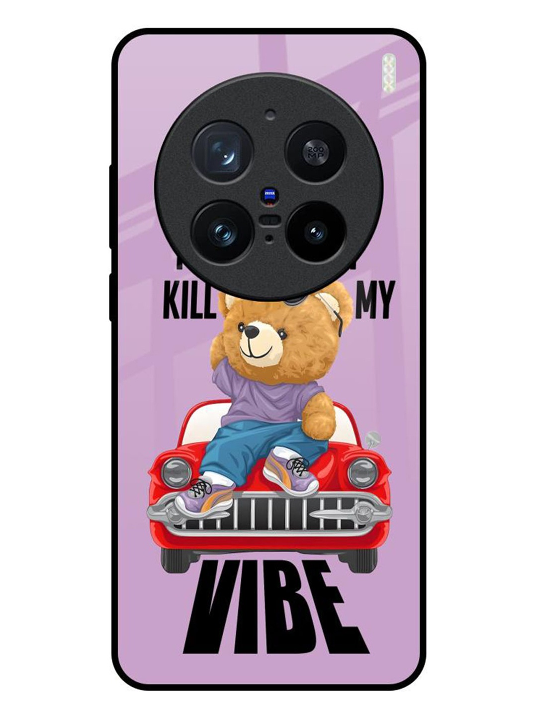 

QRIOH Don't Kill My Vibe Vivo X200 Pro 5G Impact Resistant Back Case, Purple