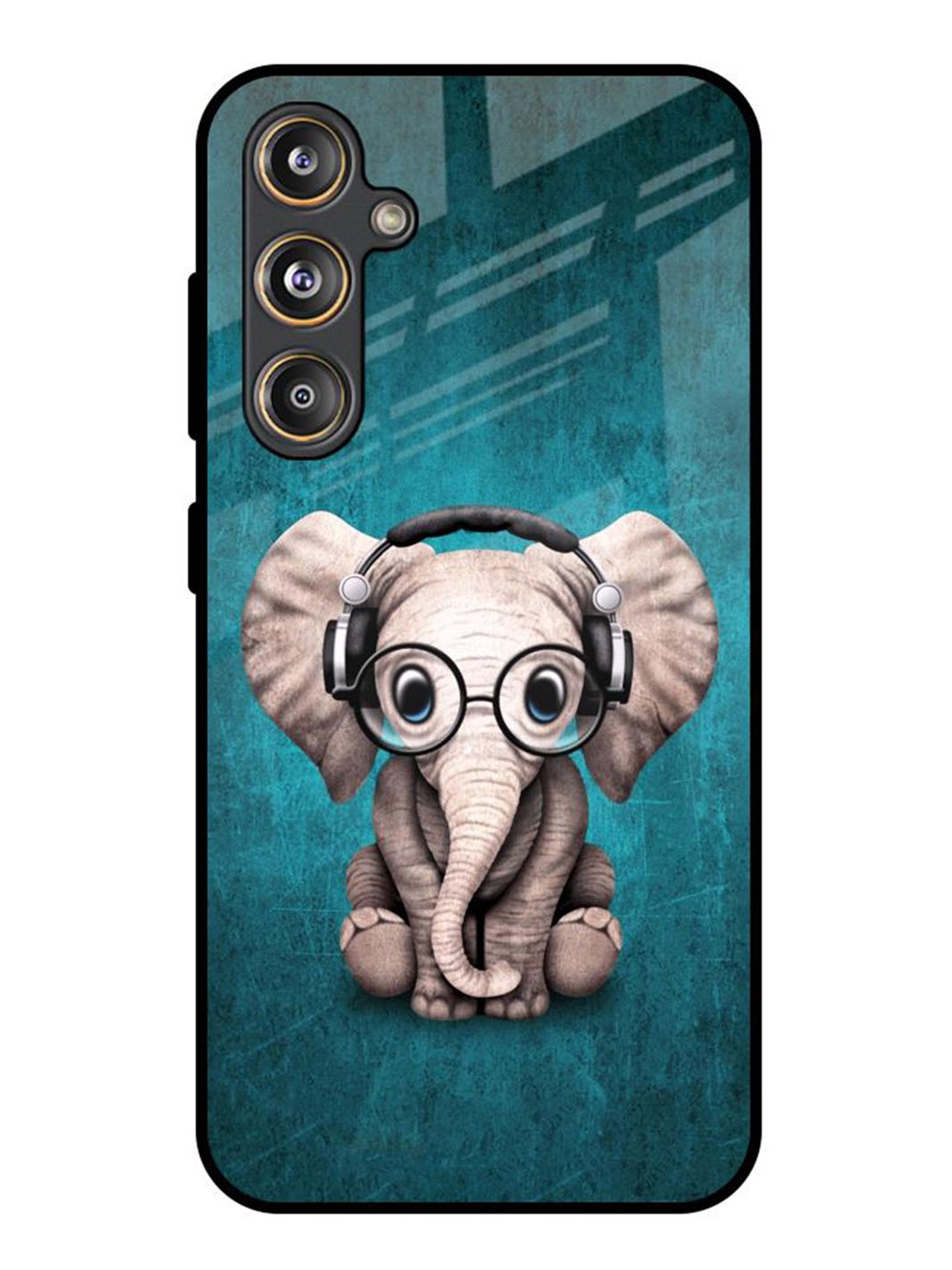 

QRIOH Adorable Baby Elephant Samsung Galaxy F55 5G Impact Resistant Back Case, Teal