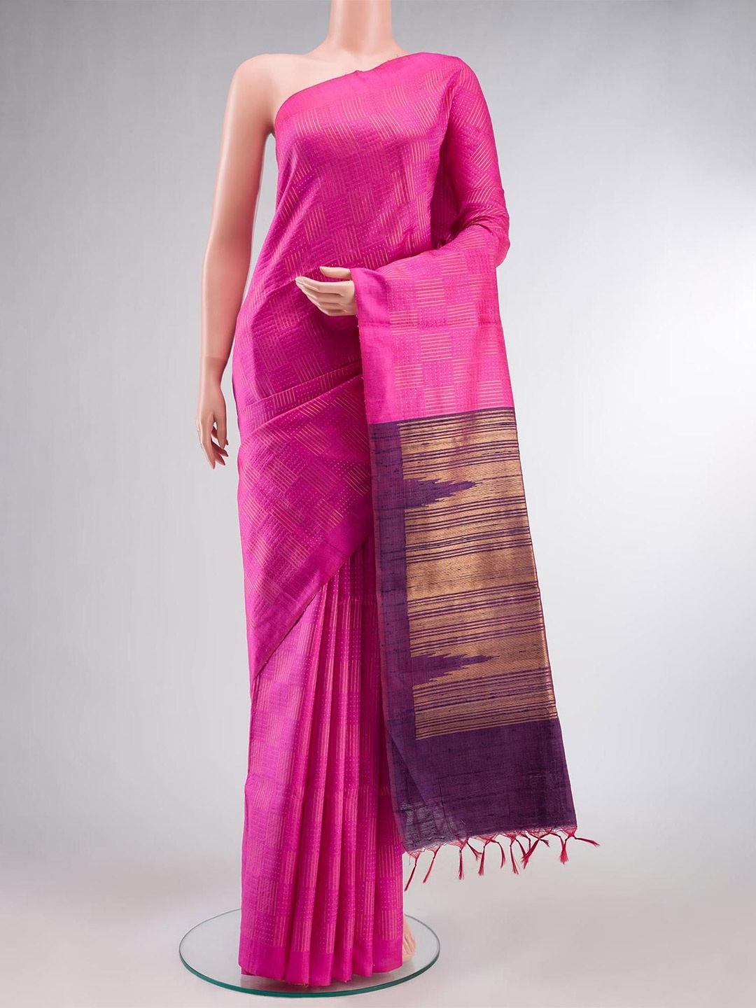 

Nalli Woven Design Zari Pure Silk Saree, Pink