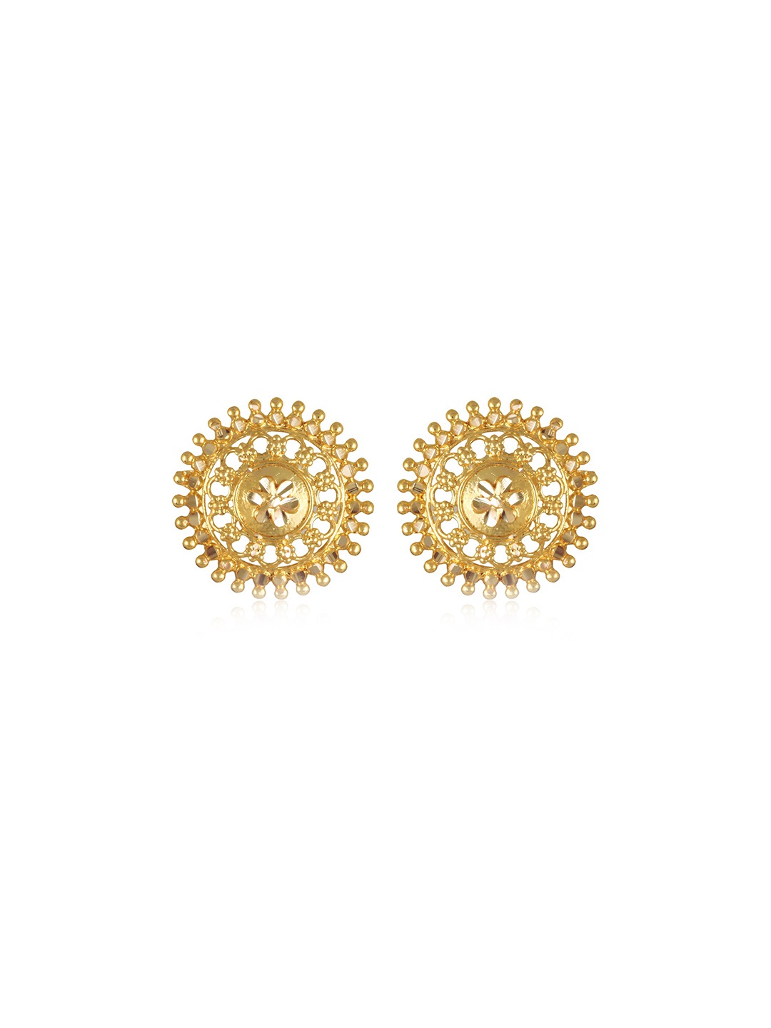 

DIVASTRI Gold-Plated Circular Shaped Studs Earrings
