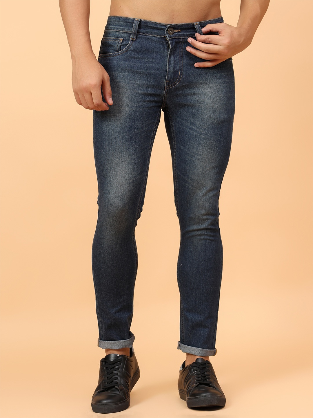 

R.Code by The Roadster Life Co. Men Micheal Slim Fit Light Fade Stretchable Jeans, Navy blue