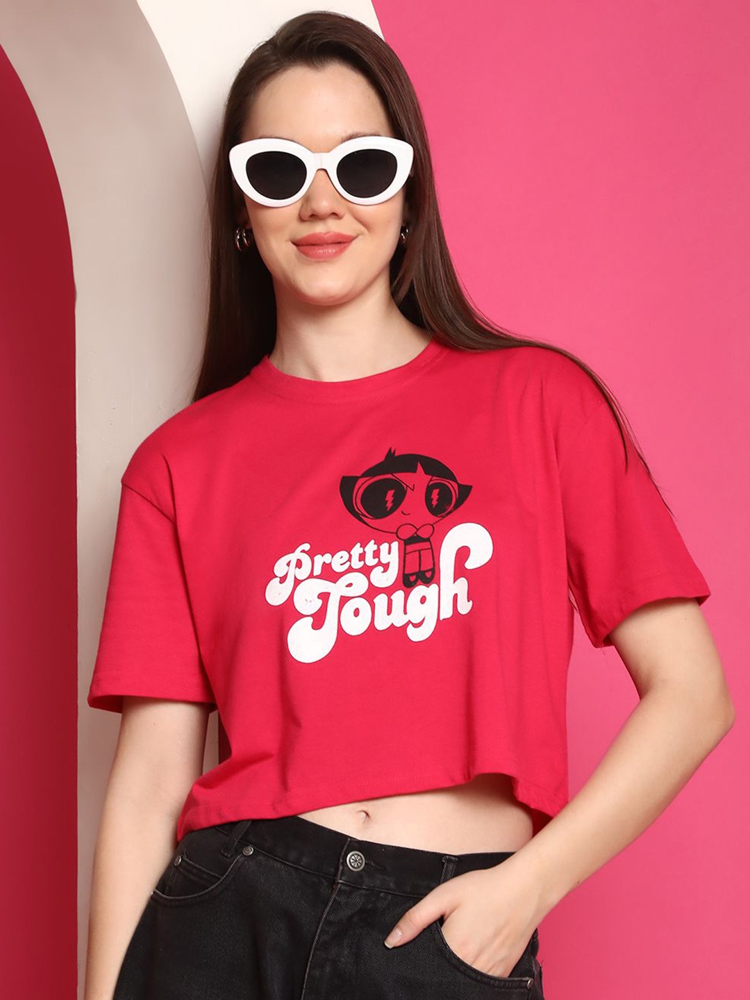 

Dreambe Women Typography Printed T-shirt, Pink