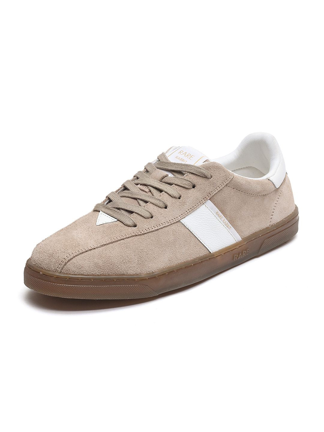 

RARE RABBIT Men Round Toe Lace-Ups Sneakers, Beige