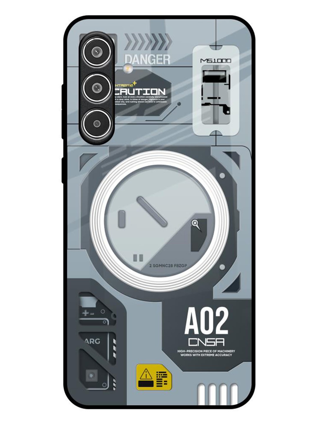 

QRIOH Modern Technology Samsung Galaxy A56 5G Impact Resistant Back Case, Grey melange