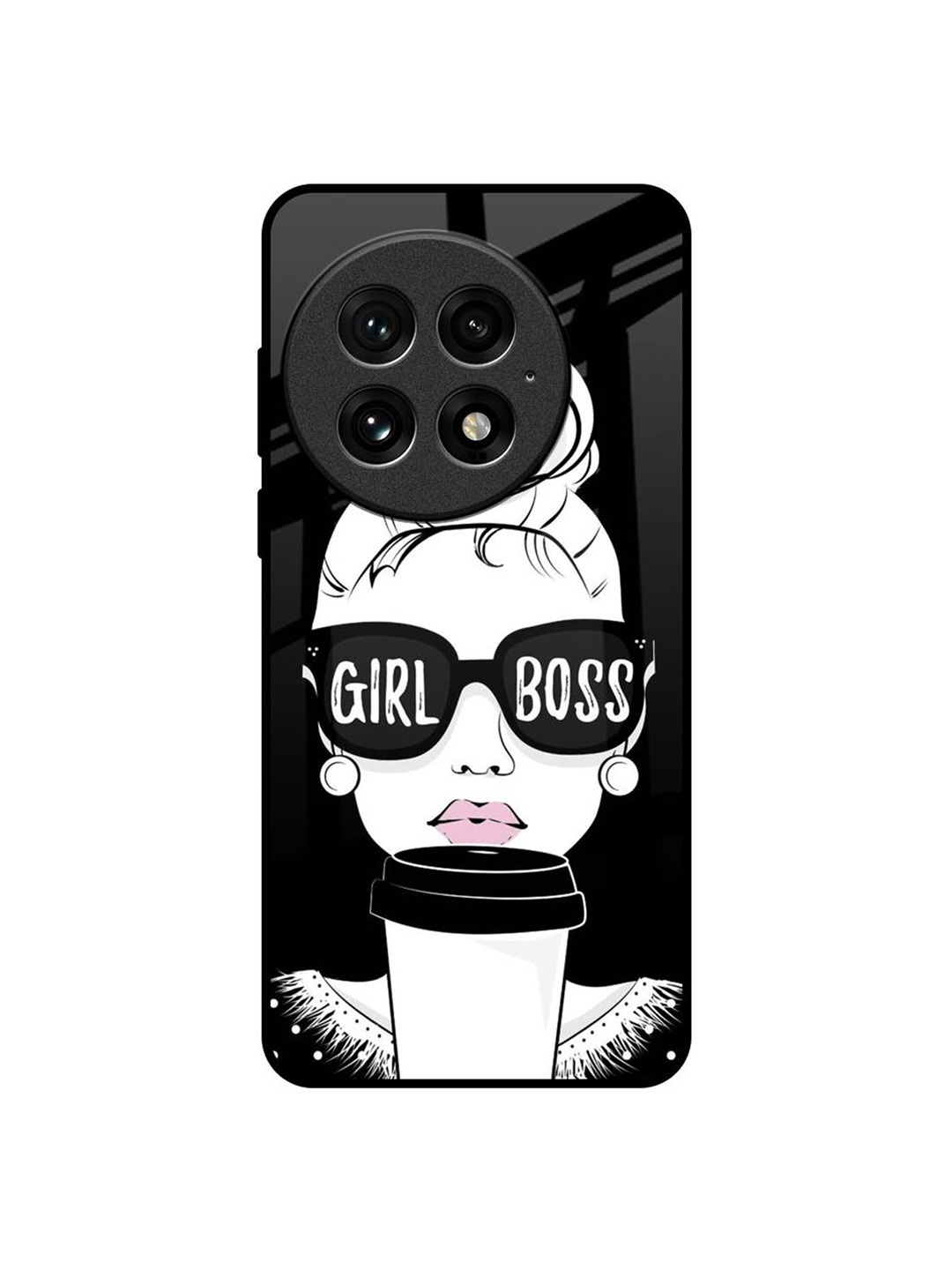 

QRIOH Girl Boss OnePlus 13 Impact Resistant Back Case, Black