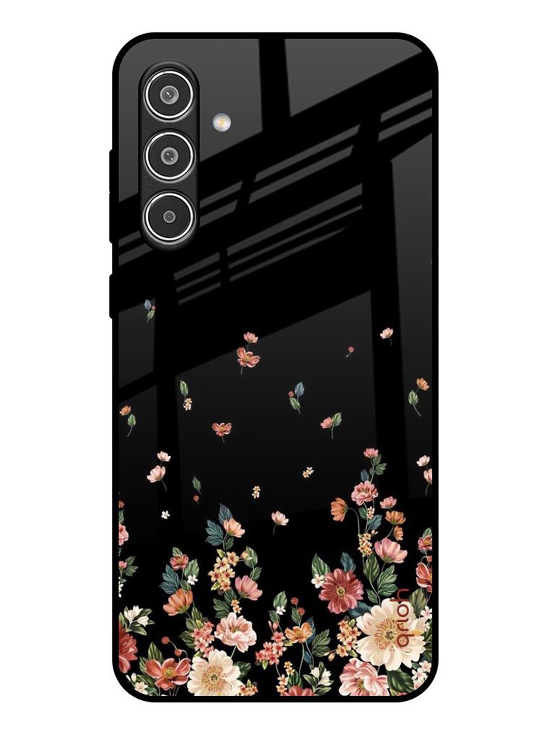 

QRIOH Floating Floral Print Samsung Galaxy A56 5G Impact Resistant Back Case, Black