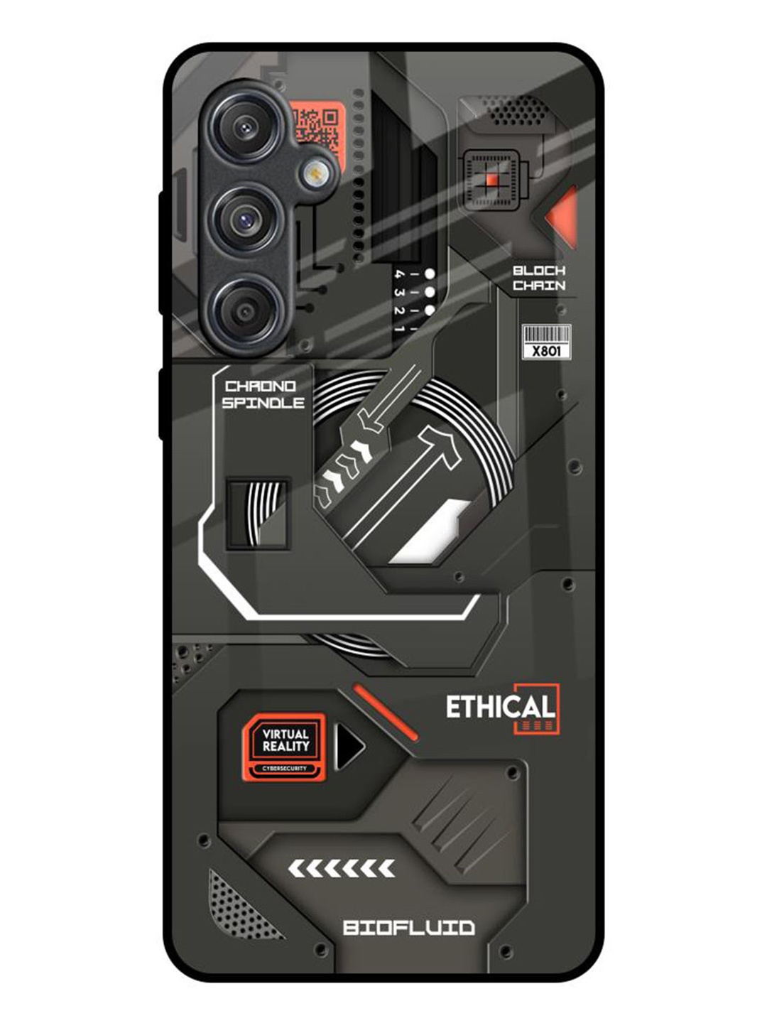 

QRIOH Tech Aesthetics Samsung Galaxy M55 5G Impact Resistant Back Case, Black