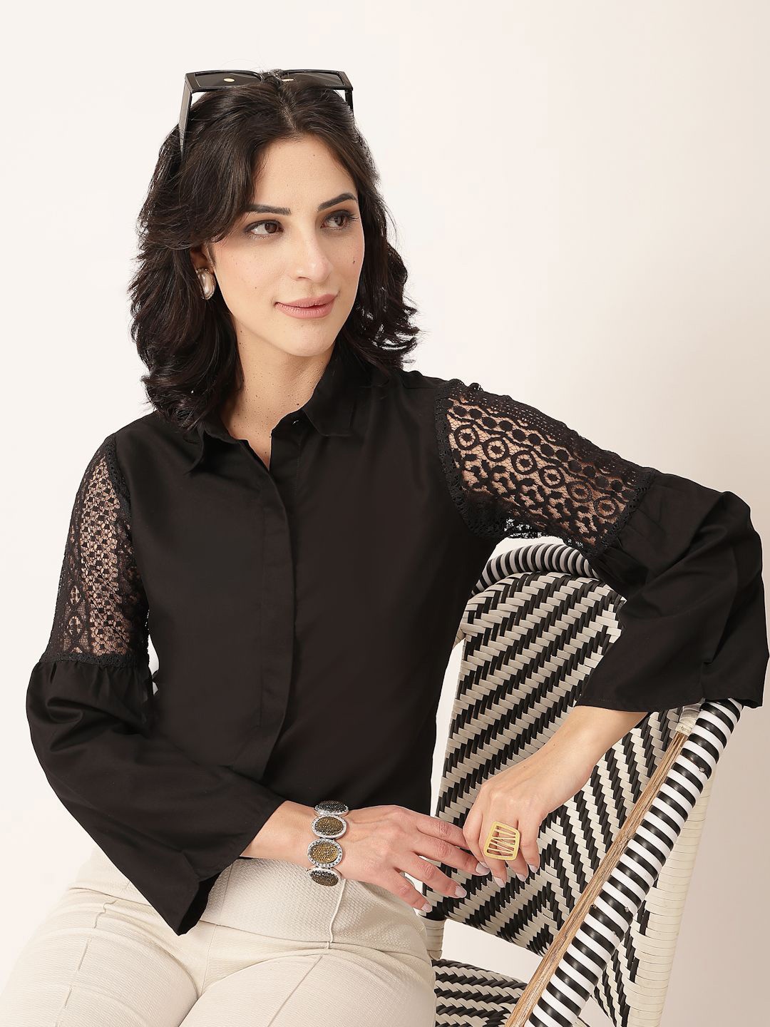 

Style Quotient Women Smart Opaque Casual Shirt, Black