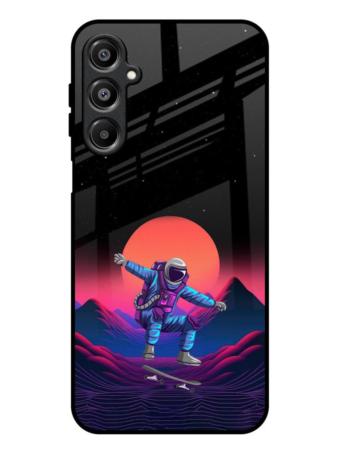 

QRIOH Retro Astronaut Samsung Galaxy A16 5G Impact Resistant Back Case, Black