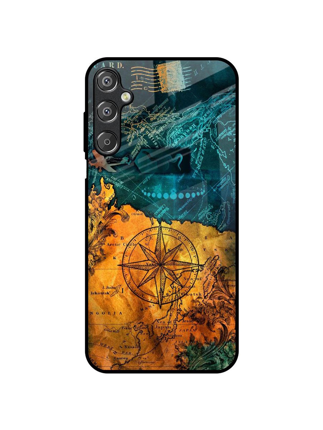 

QRIOH Architecture Map Real Samsung Galaxy F15 5G Impact Resistant Back Case, Blue
