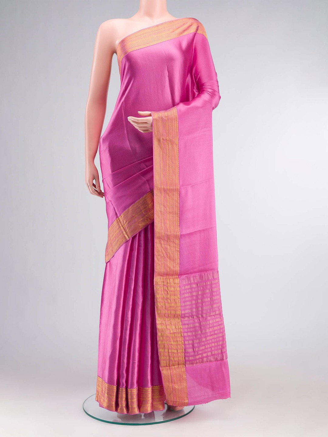 

Nalli Woven Design Zari Pure Linen Saree, Pink