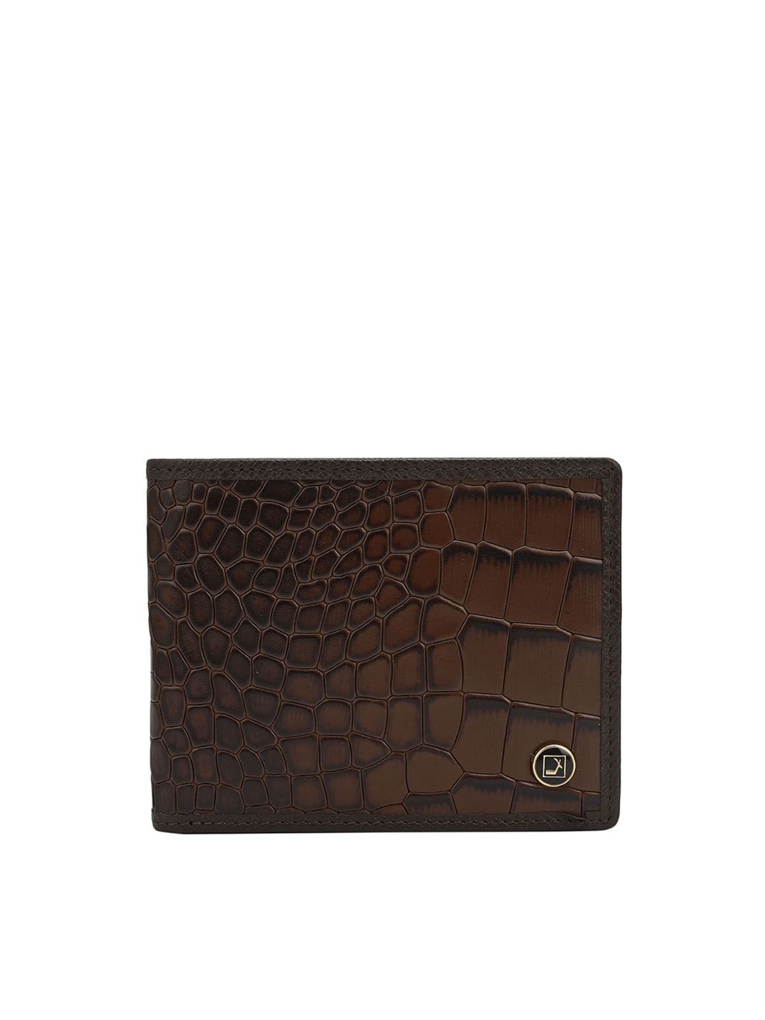 

Da Milano Men Textured Leather Two Fold Wallet, Brown