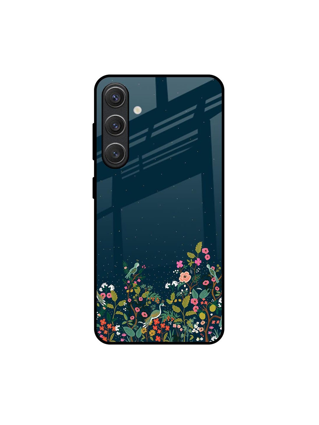 

QRIOH Small Garden Samsung Galaxy S25 Plus 5G Impact Resistant Back Case, Navy blue