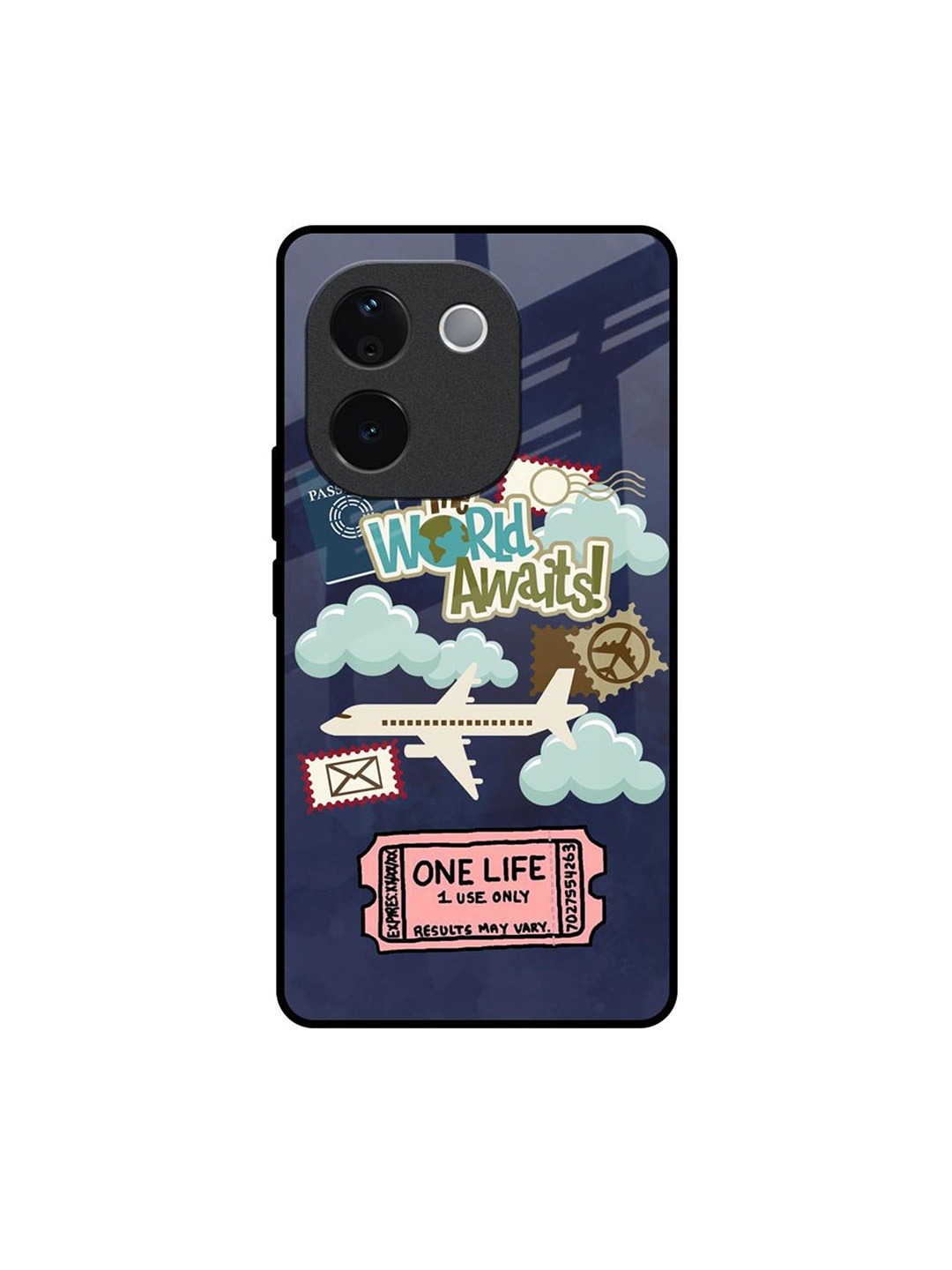 

QRIOH Typography Printed Vivo T3 Pro 5G Back Case Mobile Accessories, Navy blue