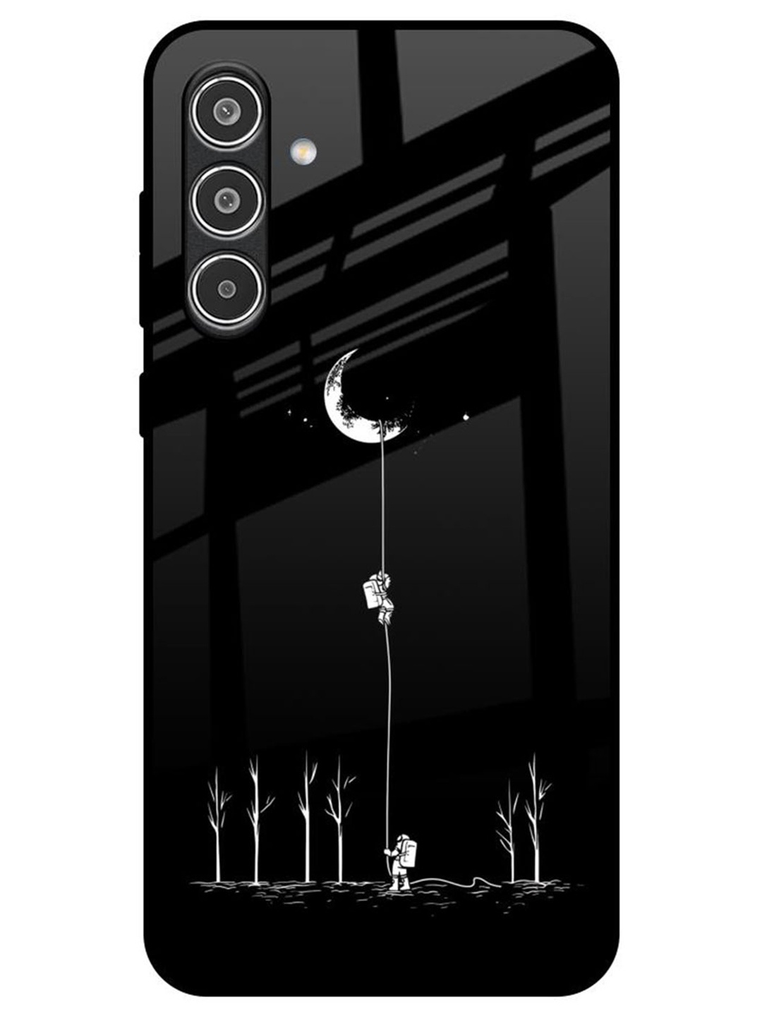 

QRIOH Catch the Moon Real Samsung Galaxy A56 5G Impact Resistant Back Case, Black