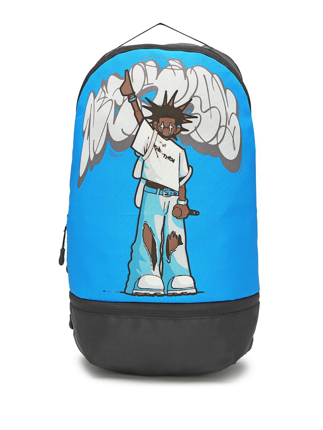 

Bewakoof Unisex Blue Printed Small Backpack