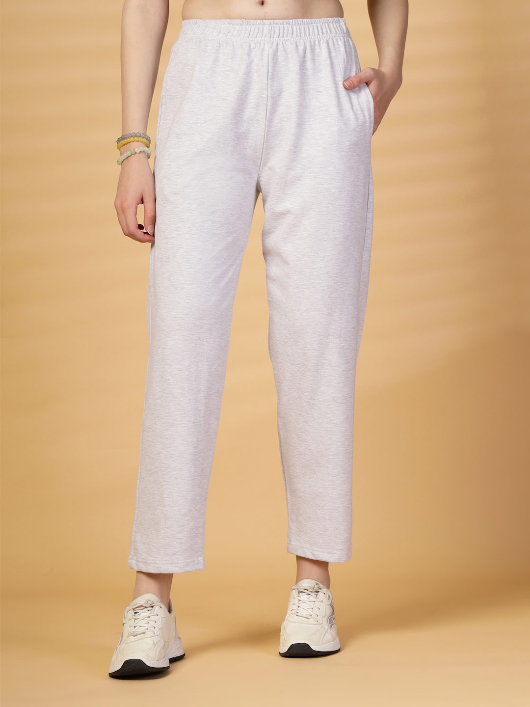 

Clora Creation Women Mid Rise Straight Fit Stretchable Track Pants, Grey