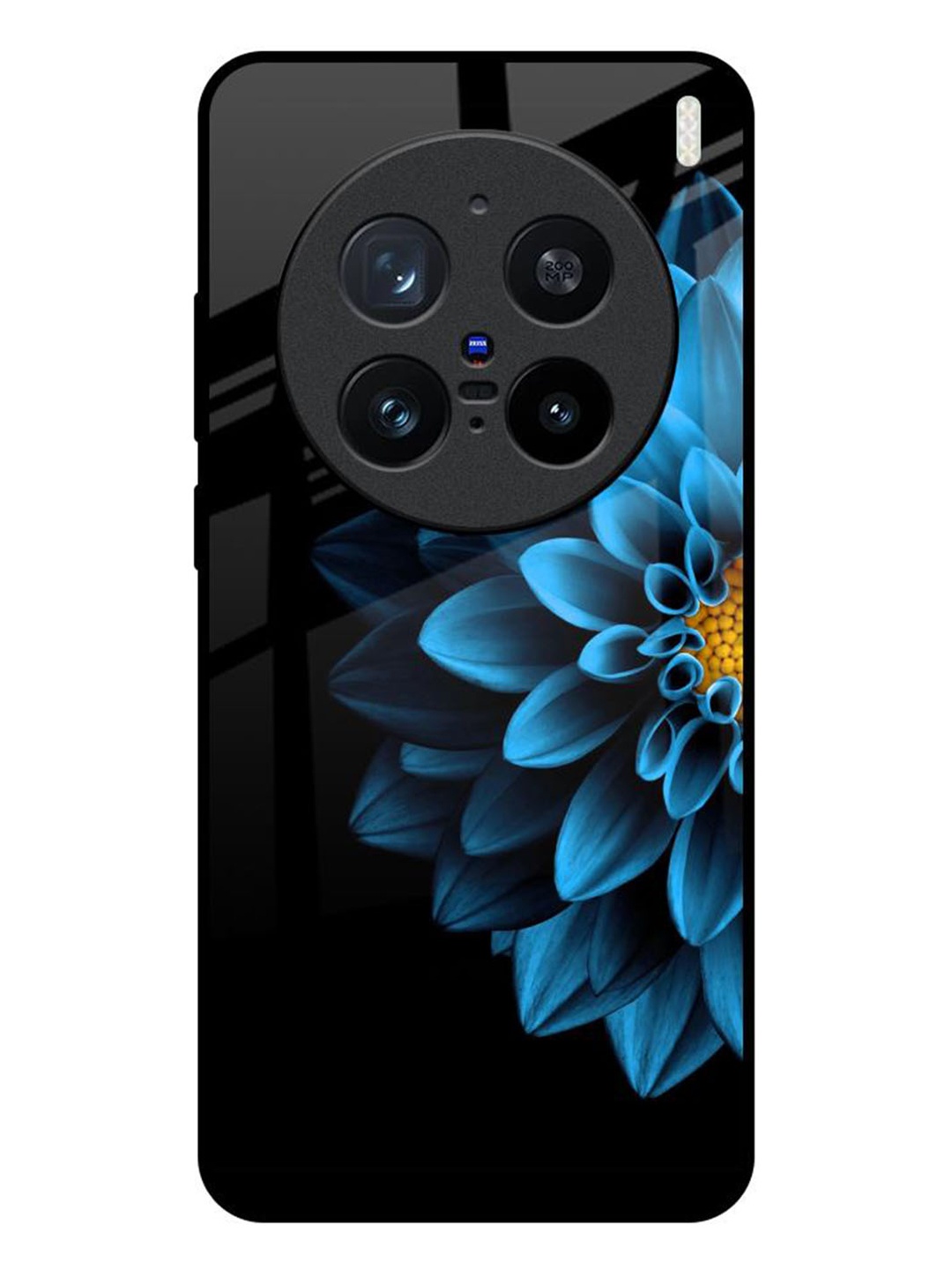 

QRIOH Half Blue Flower Real Vivo X200 Pro 5G Impact Resistant Back Case, Black