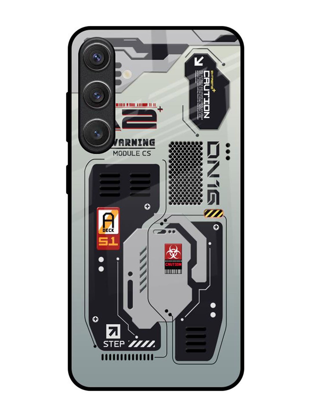

QRIOH Techno Vibes Samsung Galaxy S25 5G Impact Resistant Back Case, Grey
