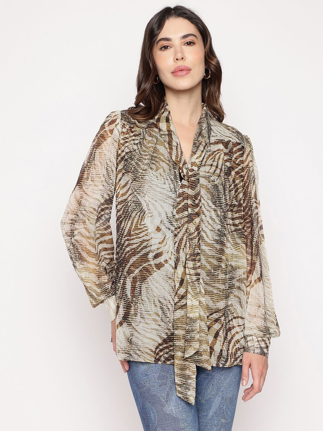 

GUESS Women Opaque Printed Casual Shirt, Multi