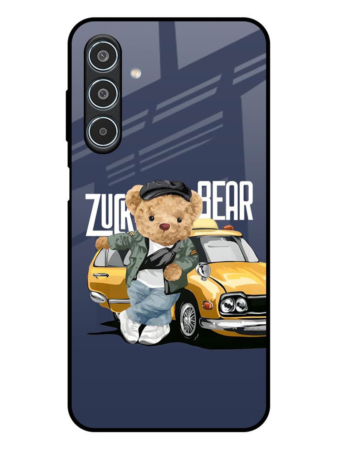 

QRIOH Adventurous Bear Samsung Galaxy M35 5G Impact Resistant Back Case, Blue