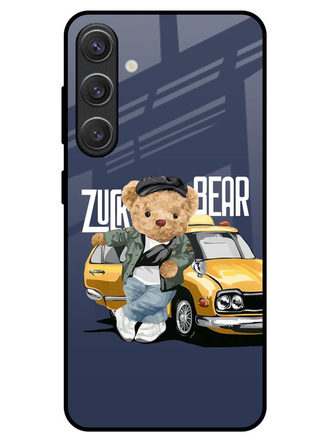 

QRIOH Adventurous Bear Samsung Galaxy S25 Plus 5G Impact Resistant Back Case, Navy blue