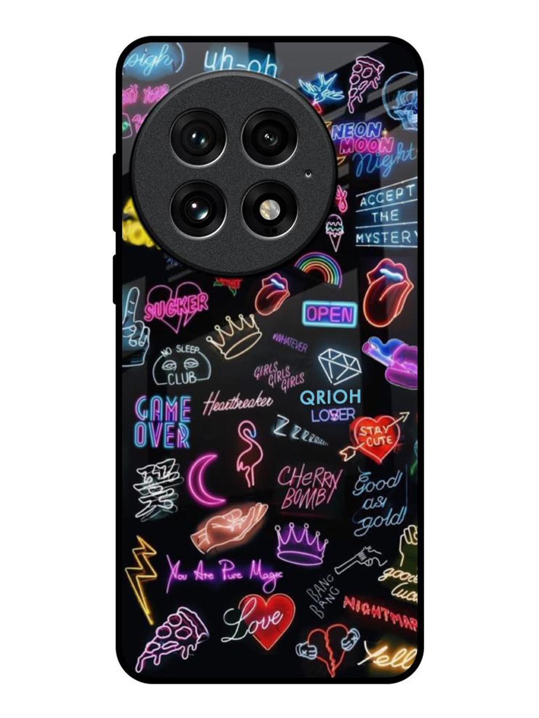 

QRIOH Accept The Mystery OnePlus 13 Impact Resistant Back Case, Black