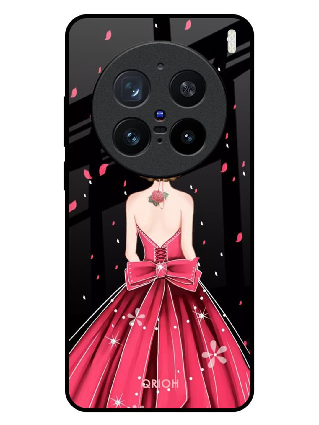 

QRIOH Fashion Princess Vivo X200 Pro 5G Impact Resistant Back Case, Black
