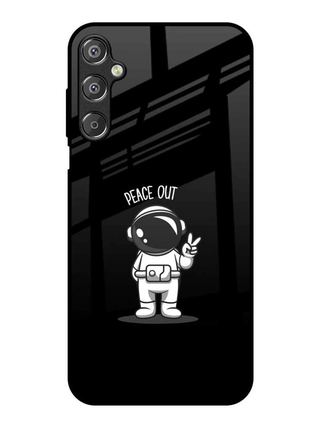 

QRIOH Peace Out Astro Real Samsung Galaxy F15 5G Impact Resistant Back Case, Black