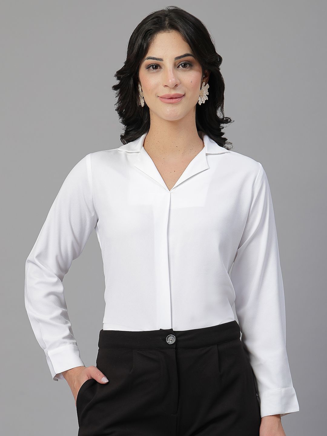 

Style Quotient Shirt Style Top, White