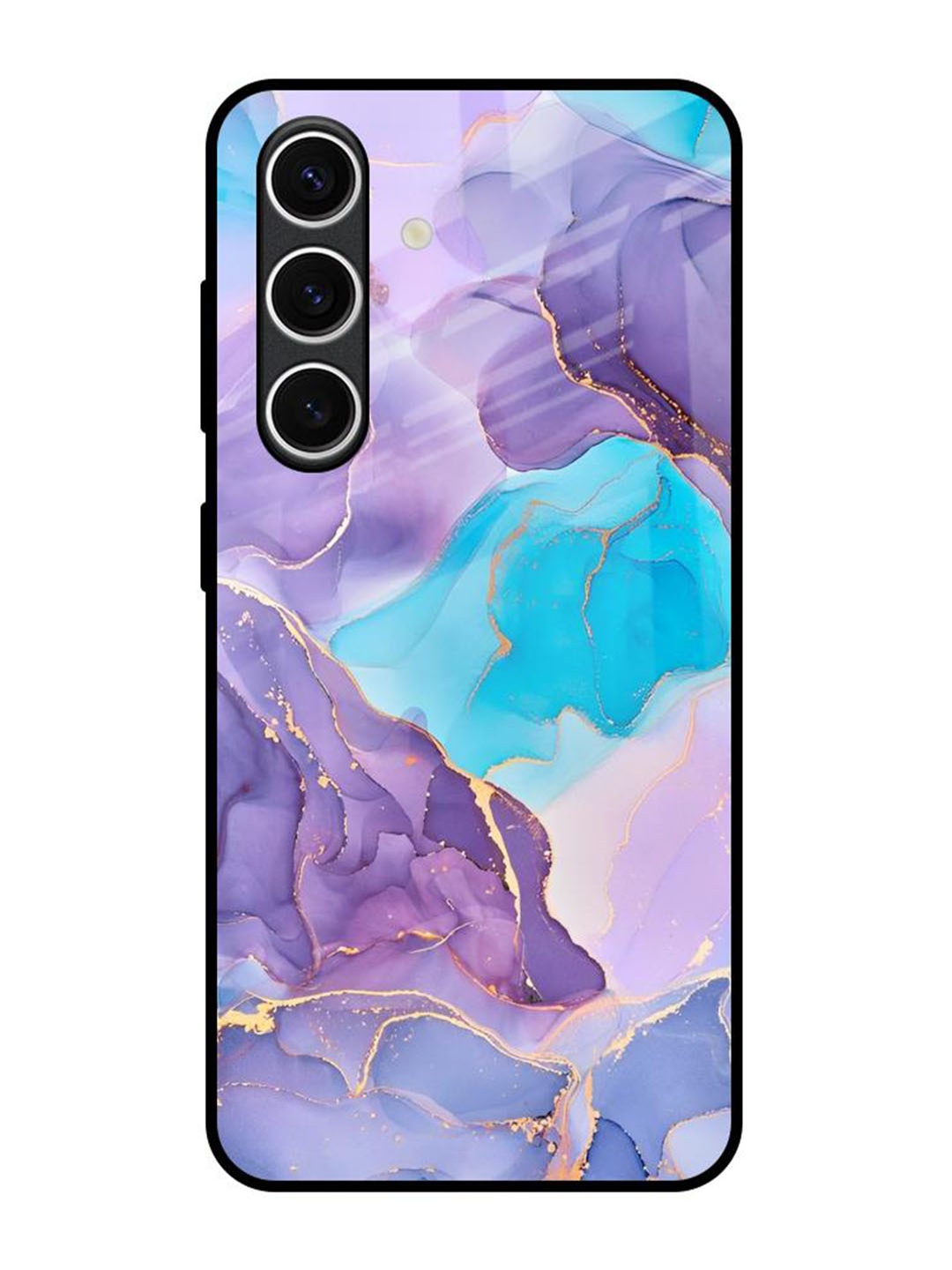 

QRIOH Alcohol ink Marble Real Samsung Galaxy S24 FE 5G Impact Resistant Back Case, Purple