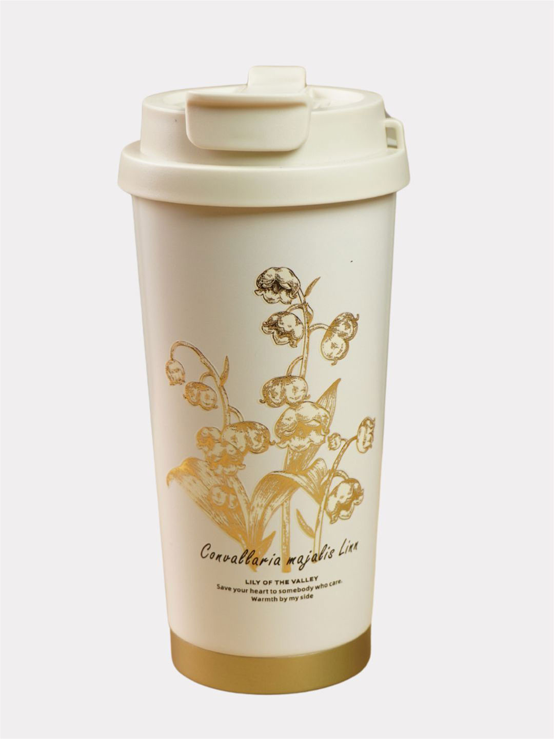 

Little Surprise Box LLP Gold-Toned & White Printed Stainless Steel Water Bottle-520ml