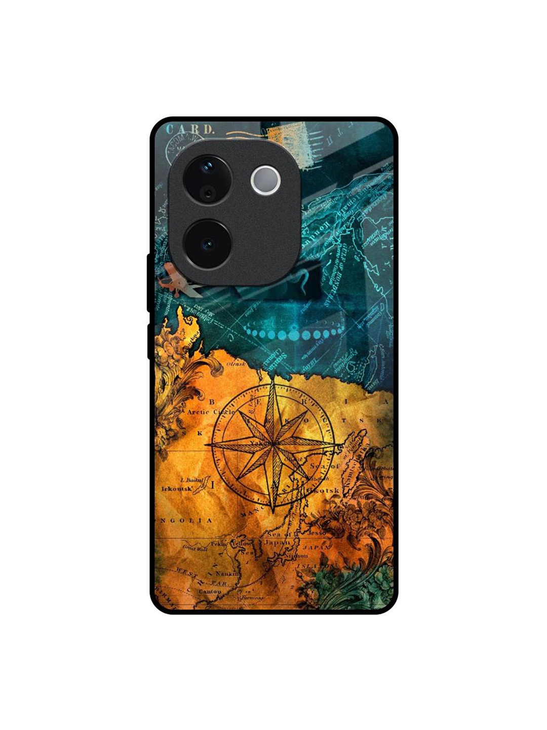 

QRIOH Architecture Map Real Vivo T3 Pro 5G Impact Resistant Back Case, Teal
