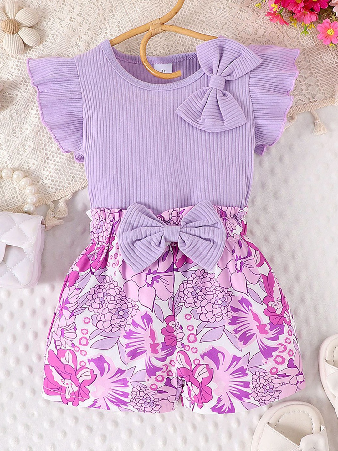 

Xsole Floral Print Fit & Flare Dress, Lavender