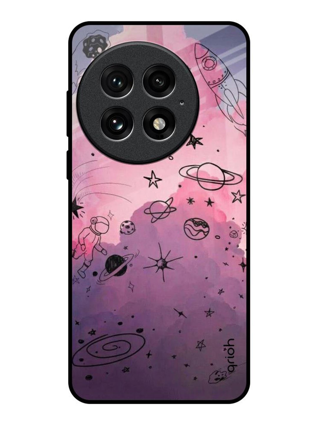 

QRIOH Space Doodles OnePlus 13 Impact Resistant Back Case, Purple
