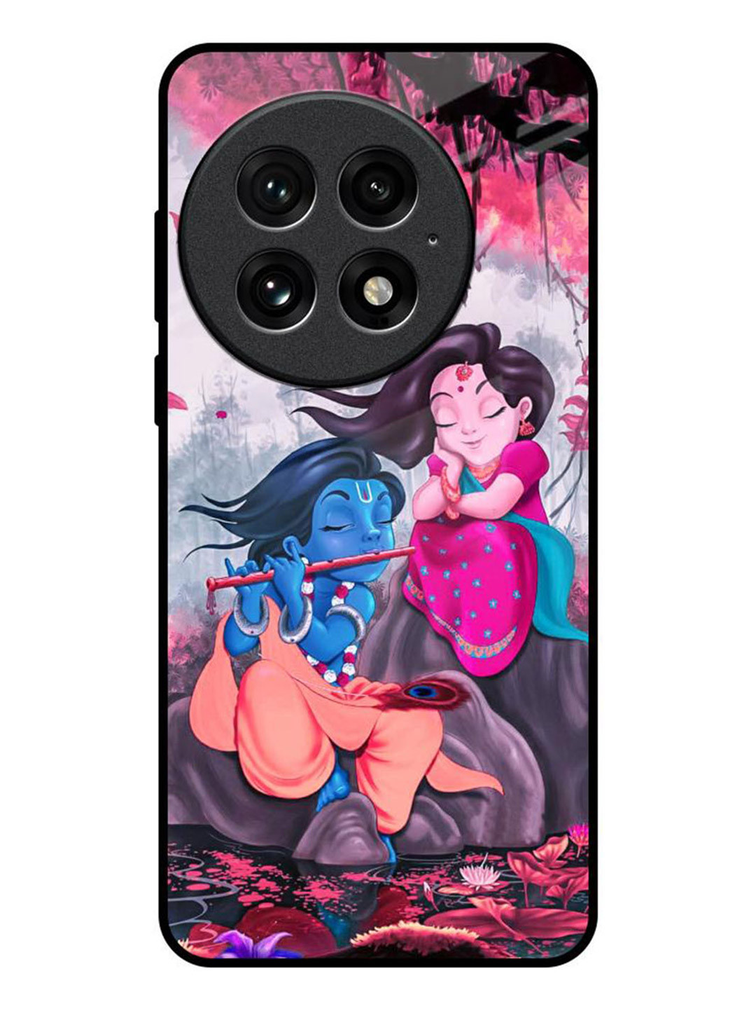 

QRIOH Radha Krishna Art Real OnePlus 13 Impact Resistant Back Case, Blue