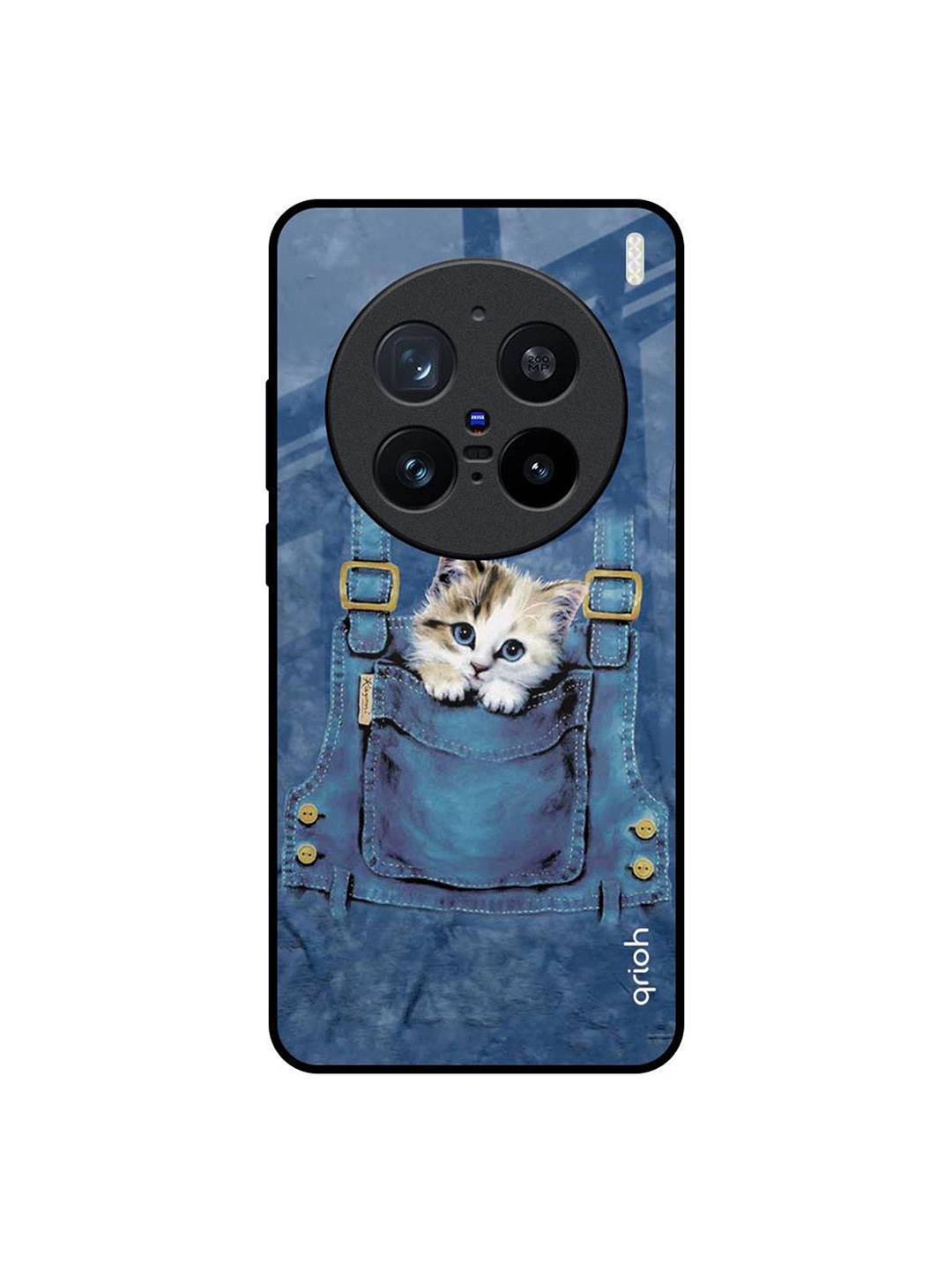 

QRIOH Kitty In Pocket Vivo X200 Pro 5G Impact Resistant Back Case, Blue