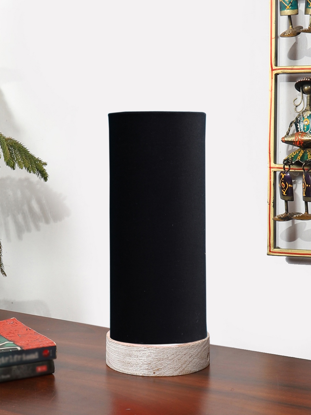 

Devansh Black Textured Wooden Contemporary Cylindrical Shaped Table Lamp