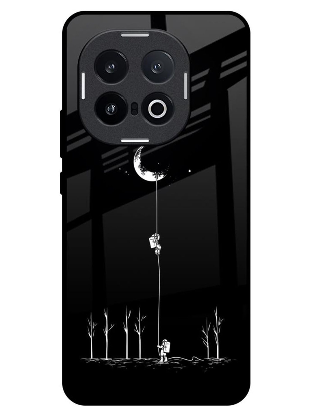 

QRIOH Catch the Moon Real IQOO 13 5G Impact Resistant Back Case, Black