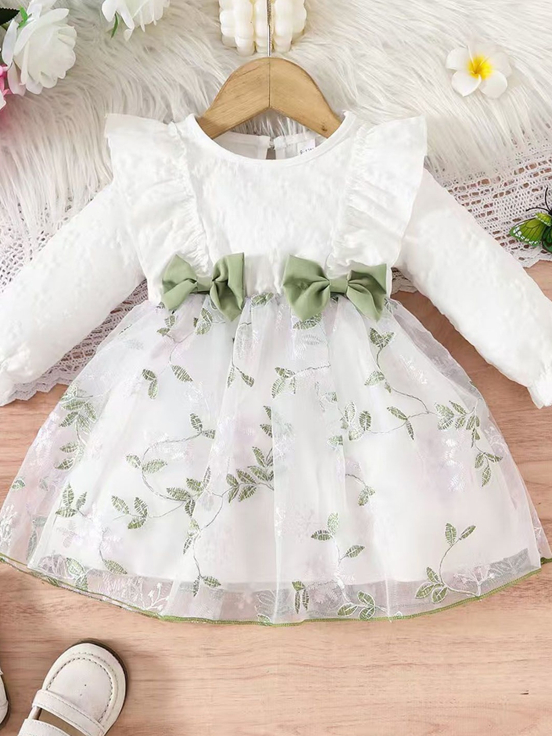 

Xsole Floral Fit & Flare Dress, White