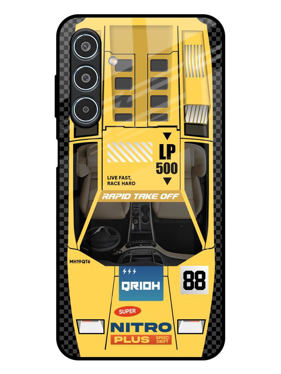 

QRIOH Yellow Racing Car Samsung Galaxy M35 5G Impact Resistant Back Case