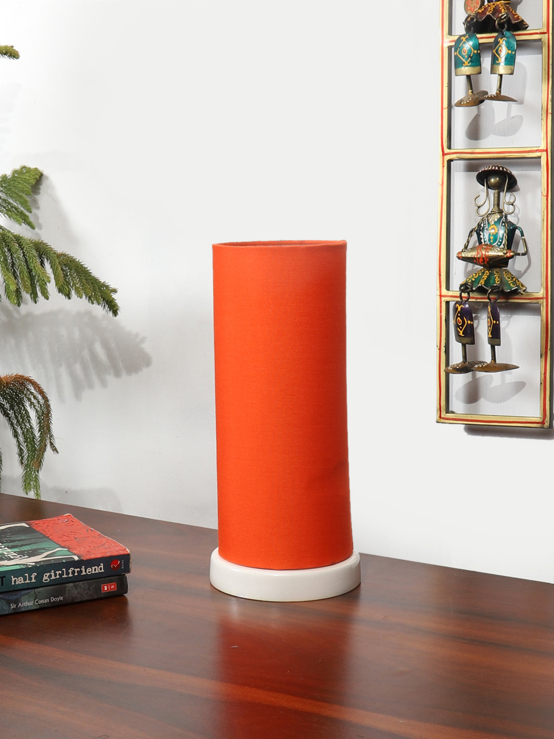 

Devansh Orange Textured Wooden Contemporary Cylindrical Shaped Table Lamp